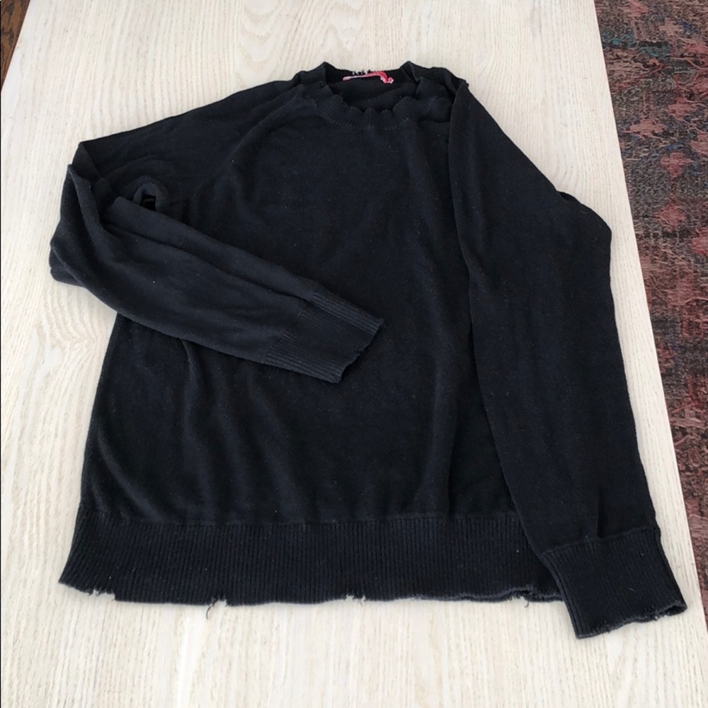 n:PHILANTHROPY Caleb Raw Edge Sweater Black Sm